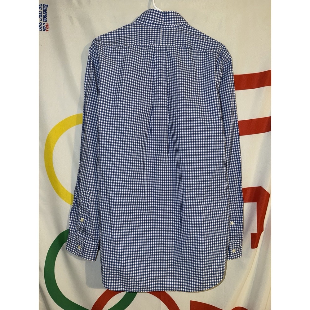 Polo Ralph Lauren Button Up Shirt Mens Large Blue Plaid Gingham Long Sleeve - Picture 5 of 7
